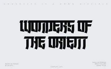 Wonders Of The Orient Font